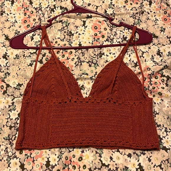 Women’s NWOT American Eagle Outfitters Woven knitted crop top bundle size medium - Picture 5 of 8